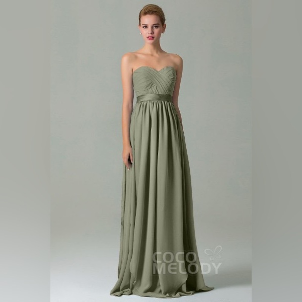 Cocomelody Sheath Floor Length Chiffon Bridesmaid Dress COZF140A1